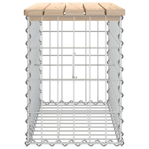 Gabionen Gartenbank Kiefer Massivholz 63cm
