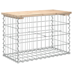 Gabionen Gartenbank Kiefer Massivholz 63cm