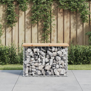 Gabionen Gartenbank Kiefer Massivholz 63cm