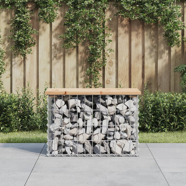 Gabionen Gartenbank Kiefer Massivholz 63cm