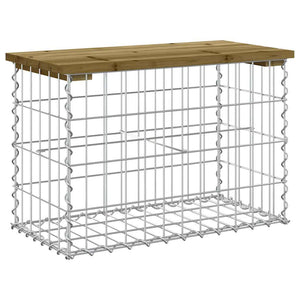 Gartenbank Gabione Kiefer imprägniert 63cm