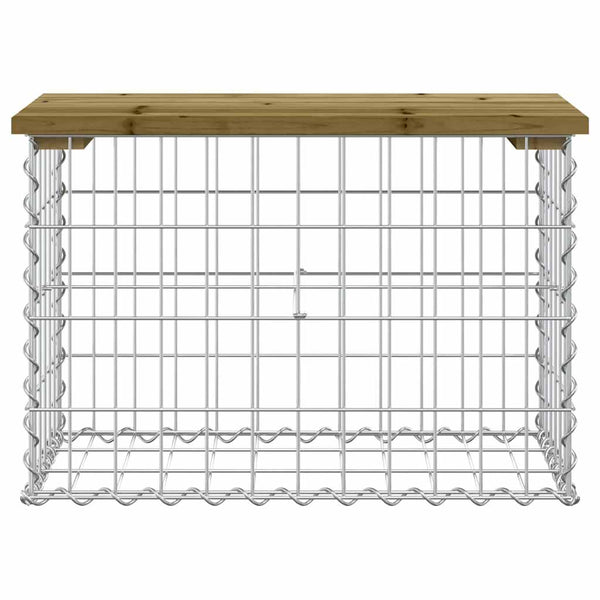 Gartenbank Gabione Kiefer imprägniert 63cm