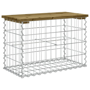 Gartenbank Gabione Kiefer imprägniert 63cm