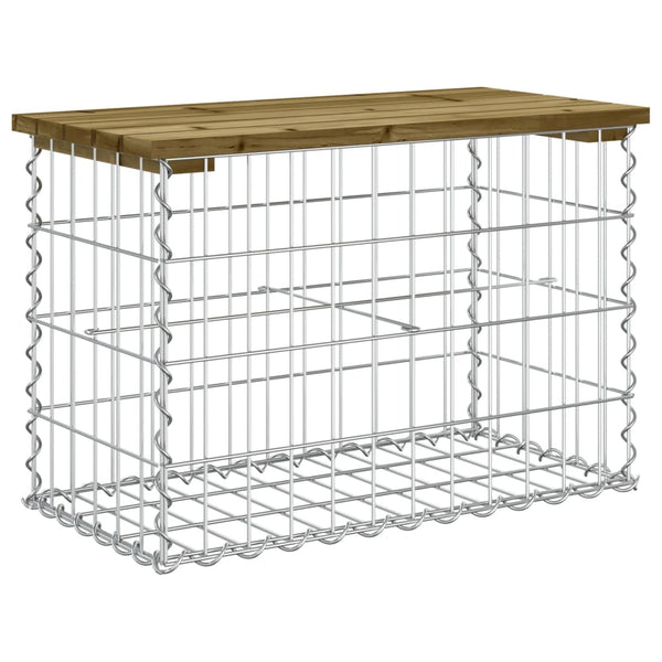 Gartenbank Gabione Kiefer imprägniert 63cm