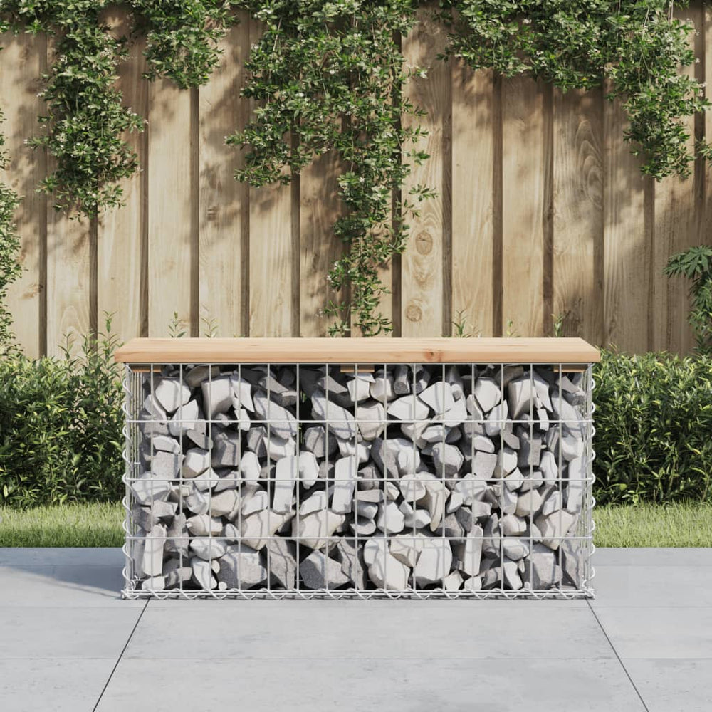 Gartenbank Gabione mit Kiefer Massivholz