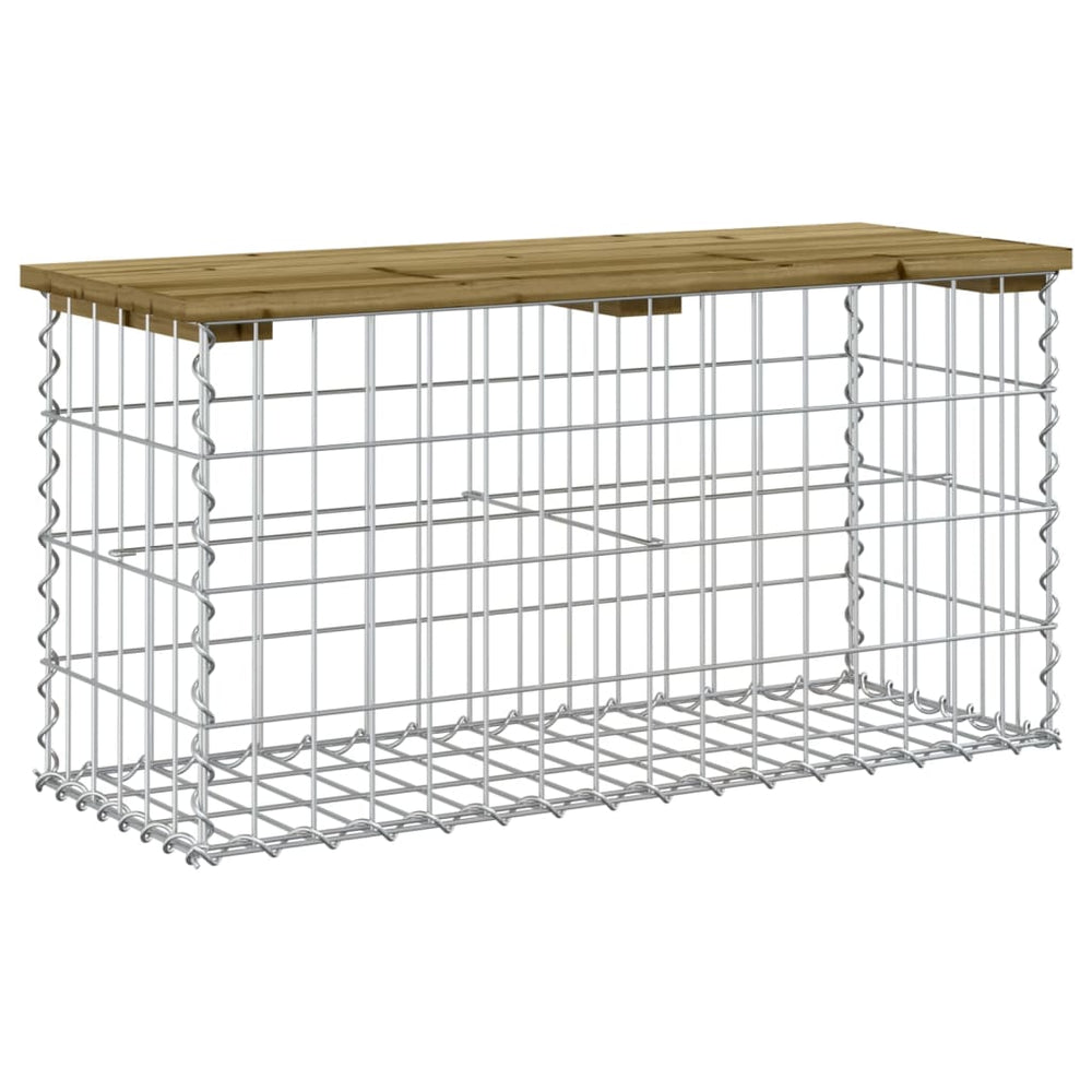 Gartenbank Gabione Kiefer imprägniert 83cm