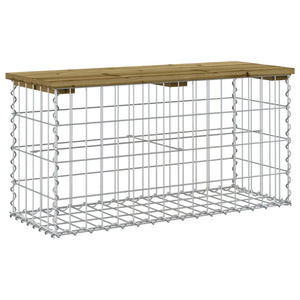 Gartenbank Gabione Kiefer imprägniert 83cm