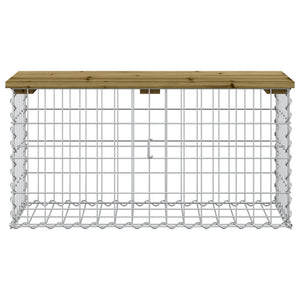 Gartenbank Gabione Kiefer imprägniert 83cm