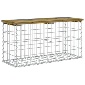Gartenbank Gabione Kiefer imprägniert 83cm