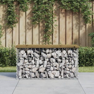 Gartenbank Gabione Kiefer imprägniert 83cm
