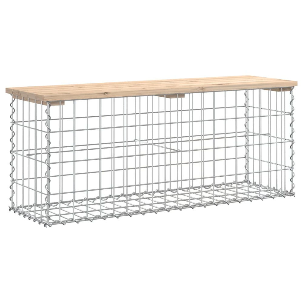 Gabionen Gartenbank Kiefer Massivholz 103cm