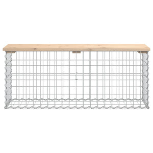 Gabionen Gartenbank Kiefer Massivholz 103cm