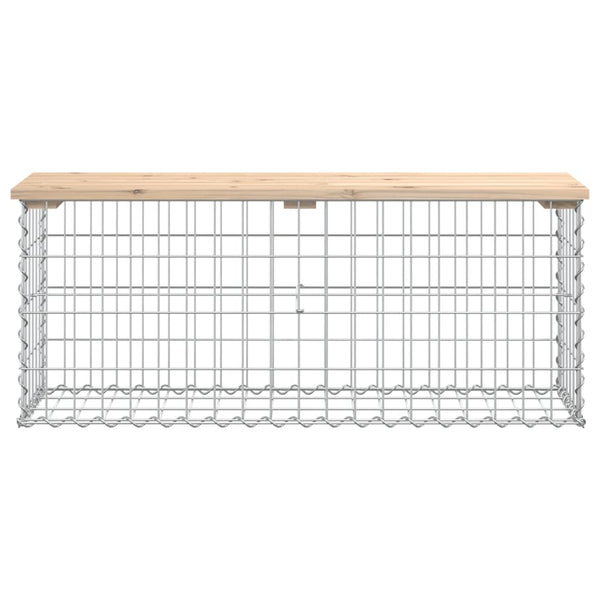 Gabionen Gartenbank Kiefer Massivholz 103cm