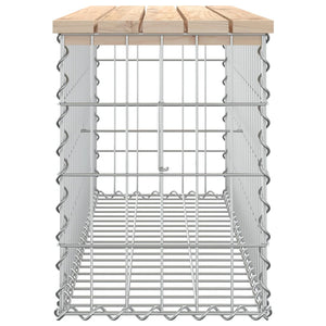 Gabionen Gartenbank Kiefer Massivholz 103cm