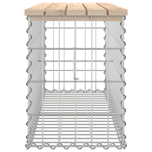 Gabionen Gartenbank Kiefer Massivholz 103cm