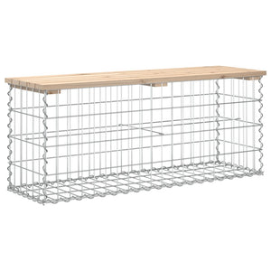 Gabionen Gartenbank Kiefer Massivholz 103cm