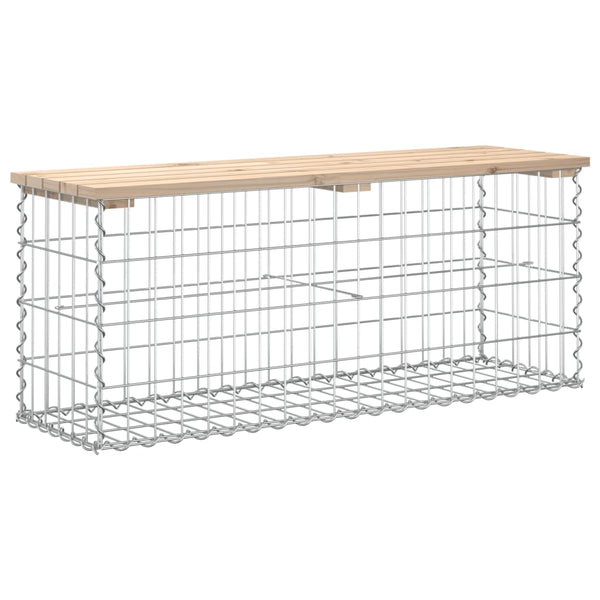 Gabionen Gartenbank Kiefer Massivholz 103cm