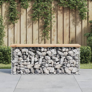 Gabionen Gartenbank Kiefer Massivholz 103cm