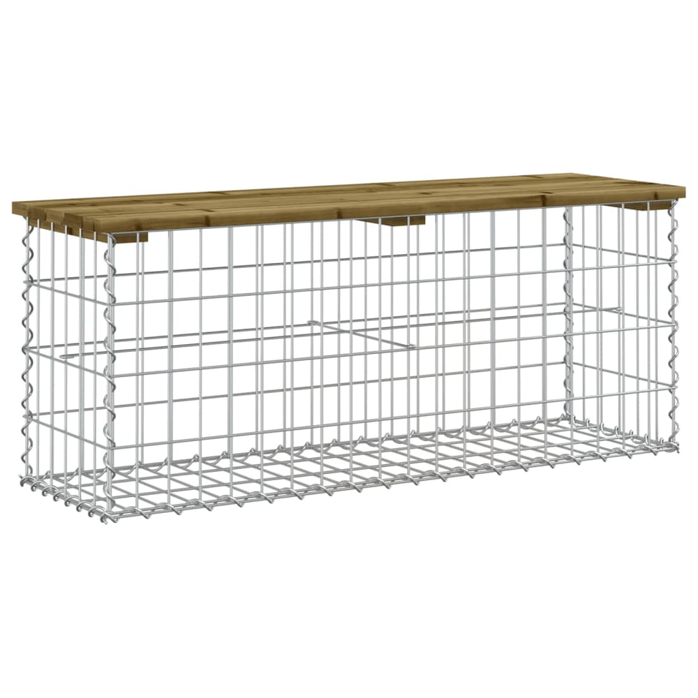 Gartenbank Gabione Kiefer Imprägniert 103cm