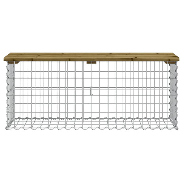 Gartenbank Gabione Kiefer Imprägniert 103cm