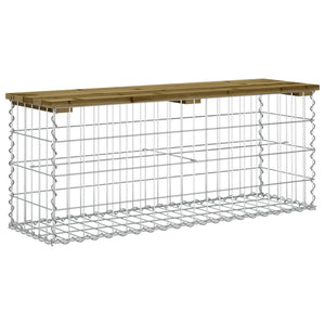 Gartenbank Gabione Kiefer Imprägniert 103cm