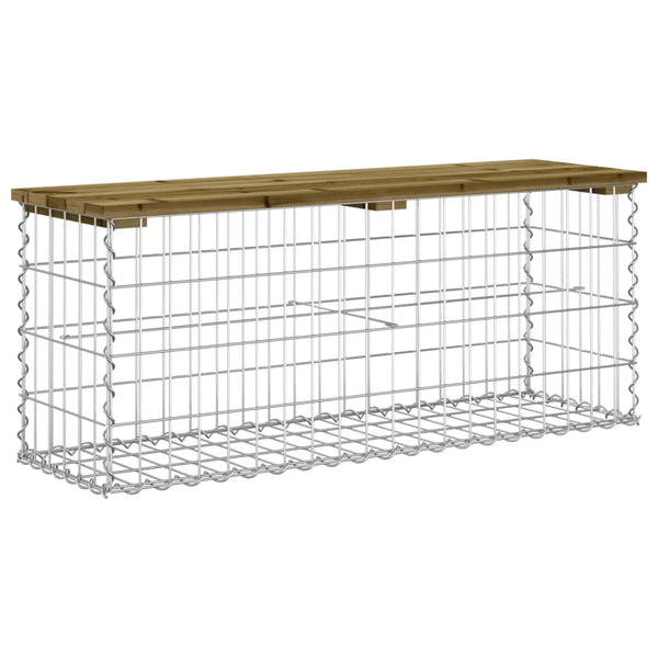 Gartenbank Gabione Kiefer Imprägniert 103cm