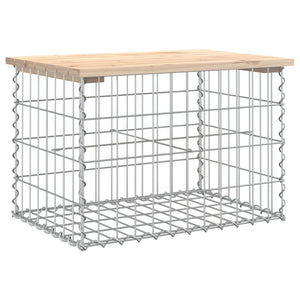 Gartenbank Gabione Kiefer Massivholz 63cm