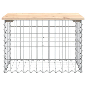 Gartenbank Gabione Kiefer Massivholz 63cm