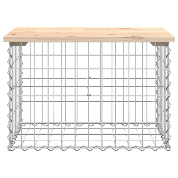 Gartenbank Gabione Kiefer Massivholz 63cm