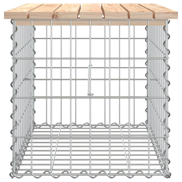 Gartenbank Gabione Kiefer Massivholz 63cm