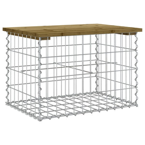Gartenbank Gabione Kiefer imprägniert 63cm