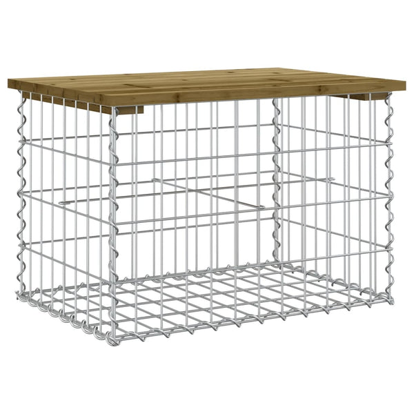 Gartenbank Gabione Kiefer imprägniert 63cm