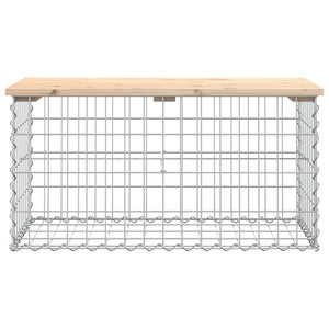 Gartenbank Gabione Massivholz Kiefer 83cm