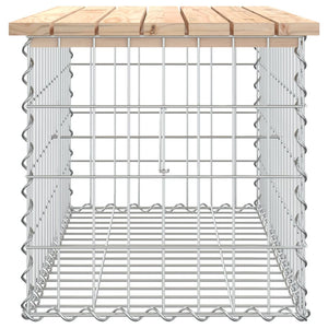 Gartenbank Gabione Massivholz Kiefer 83cm