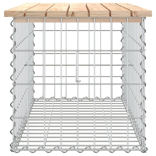 Gartenbank Gabione Massivholz Kiefer 83cm