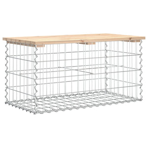 Gartenbank Gabione Massivholz Kiefer 83cm