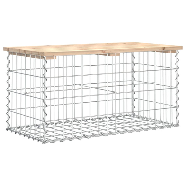 Gartenbank Gabione Massivholz Kiefer 83cm