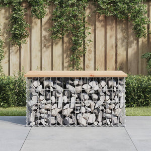 Gartenbank Gabione Massivholz Kiefer 83cm