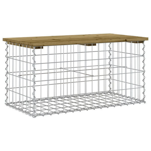 Gartenbank Gabione Kiefer Imprägniert 83cm