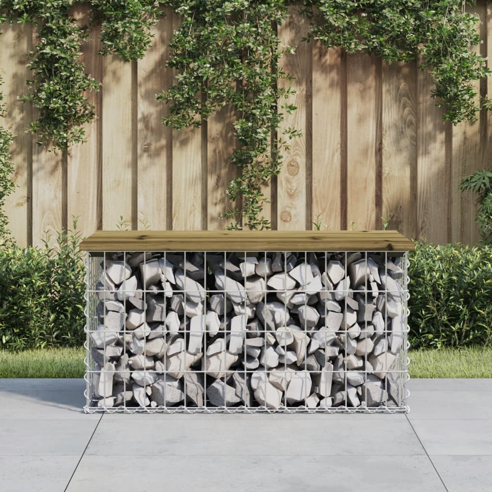 Gartenbank Gabione Kiefer Imprägniert 83cm
