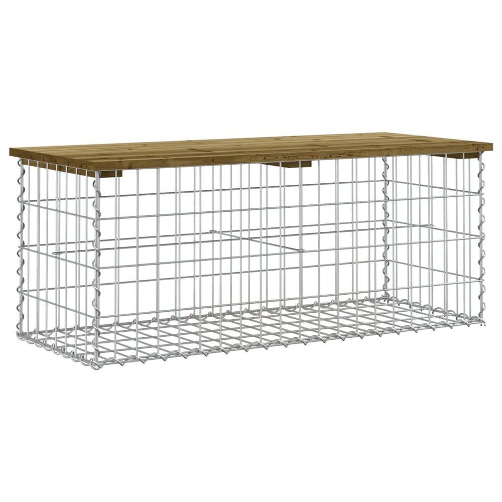 Gartenbank Gabione Kiefer Imprägniert 103cm