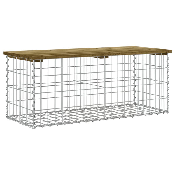 Gartenbank Gabione Kiefer Imprägniert 103cm