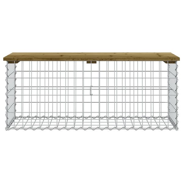 Gartenbank Gabione Kiefer Imprägniert 103cm