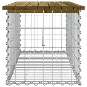 Gartenbank Gabione Kiefer Imprägniert 103cm