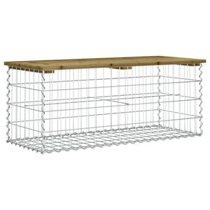Gartenbank Gabione Kiefer Imprägniert 103cm