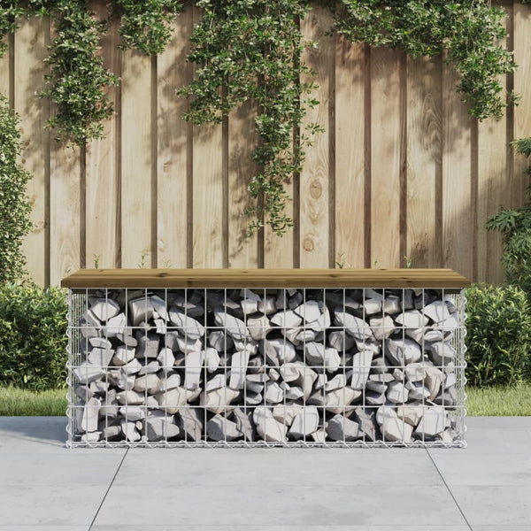 Gartenbank Gabione Kiefer Imprägniert 103cm