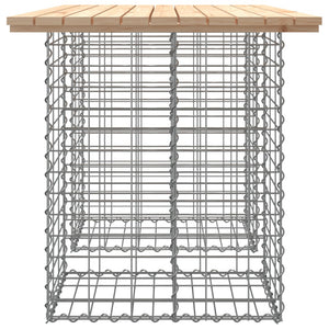 Gabionen Gartentisch 100x70cm Kiefer Massivholz