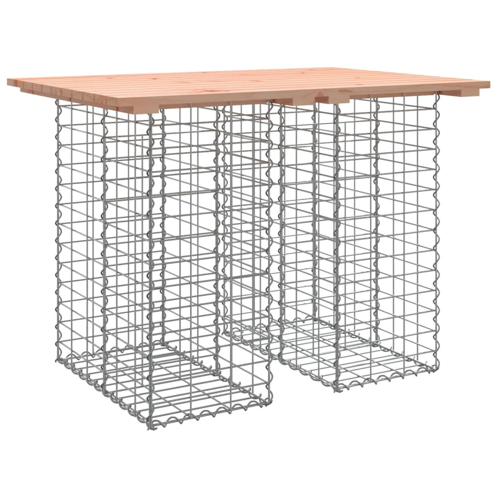Gabionen Gartentisch 100x70cm Douglasie Massivholz