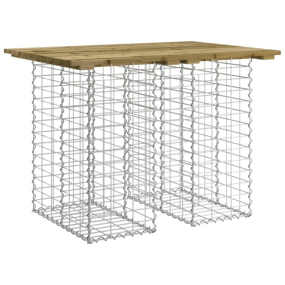 Gabionen Gartentisch 100x70cm Imprägniertes Kiefernholz
