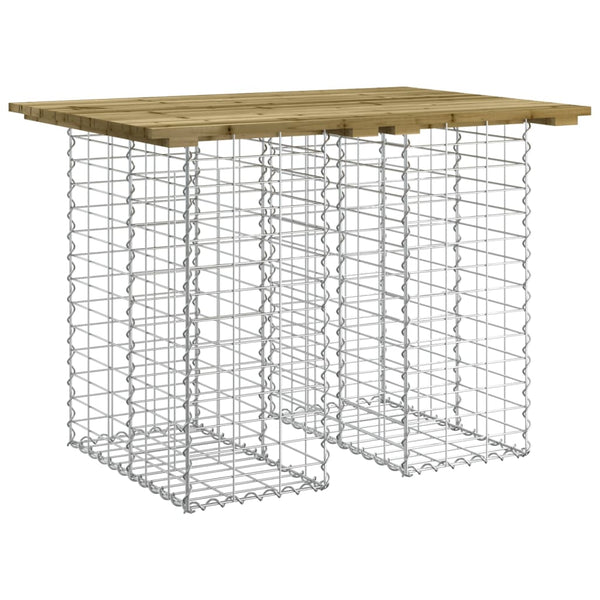 Gabionen Gartentisch 100x70cm Imprägniertes Kiefernholz